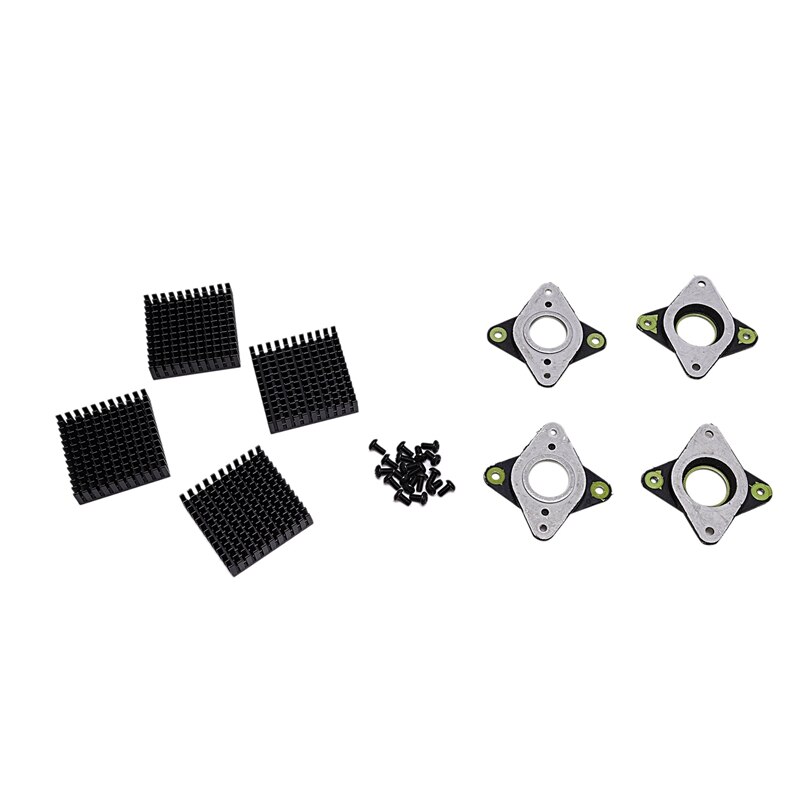1 Set Stepper Demper En Koellichaam Nema 17 Stepper Demper Stappenmotor Trillingsdempers + Koellichaam Voor Cnc 42 Stappenmotor S