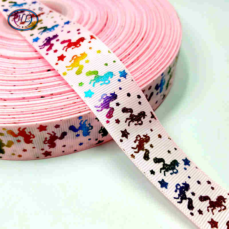 Kerst Lint Hl 5 Yards 25 Mm Stamping Grosgrain Linten Bruiloft Decoratie Diy Naaien Ambachten Voor Maken Haar bows: pink