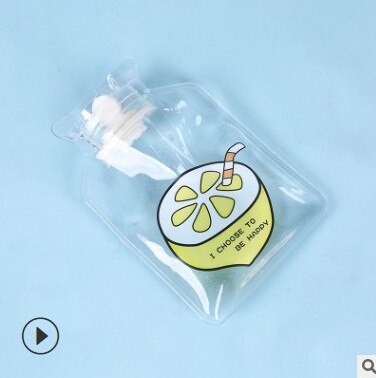Botella de agua transparente, calentador de manos de inyección de agua portátil mini con dibujos animados, simple, para invierno: 1C