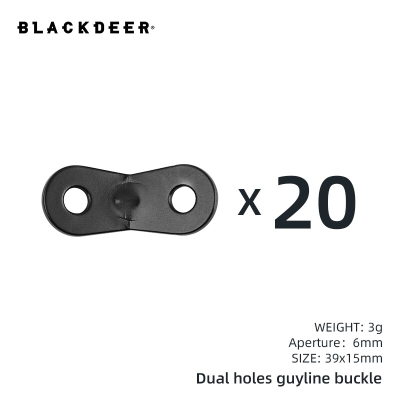 BLACKDEER 8pcs Outdoor Camping Nail Pegs Tent Aluminum Alloy Hiking Hook Nail Tent Stake guy line Wind rope buckle accessories: Dual-holes