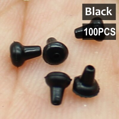 100 Stuks Karpervissen Haak Stopt Karper Rig Haak Stopers Rubber Kralen Sliding Hook Stop Voor Karpervissen Hair Rig visgerei Accessoires: 100PCS-Black