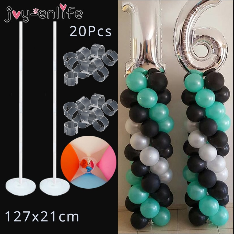 Kits de support pour colonne de ballon, support en arc avec Base de cadre et poteau pour la décoration de la fête d'anniversaire du mariage, 2 ensemble