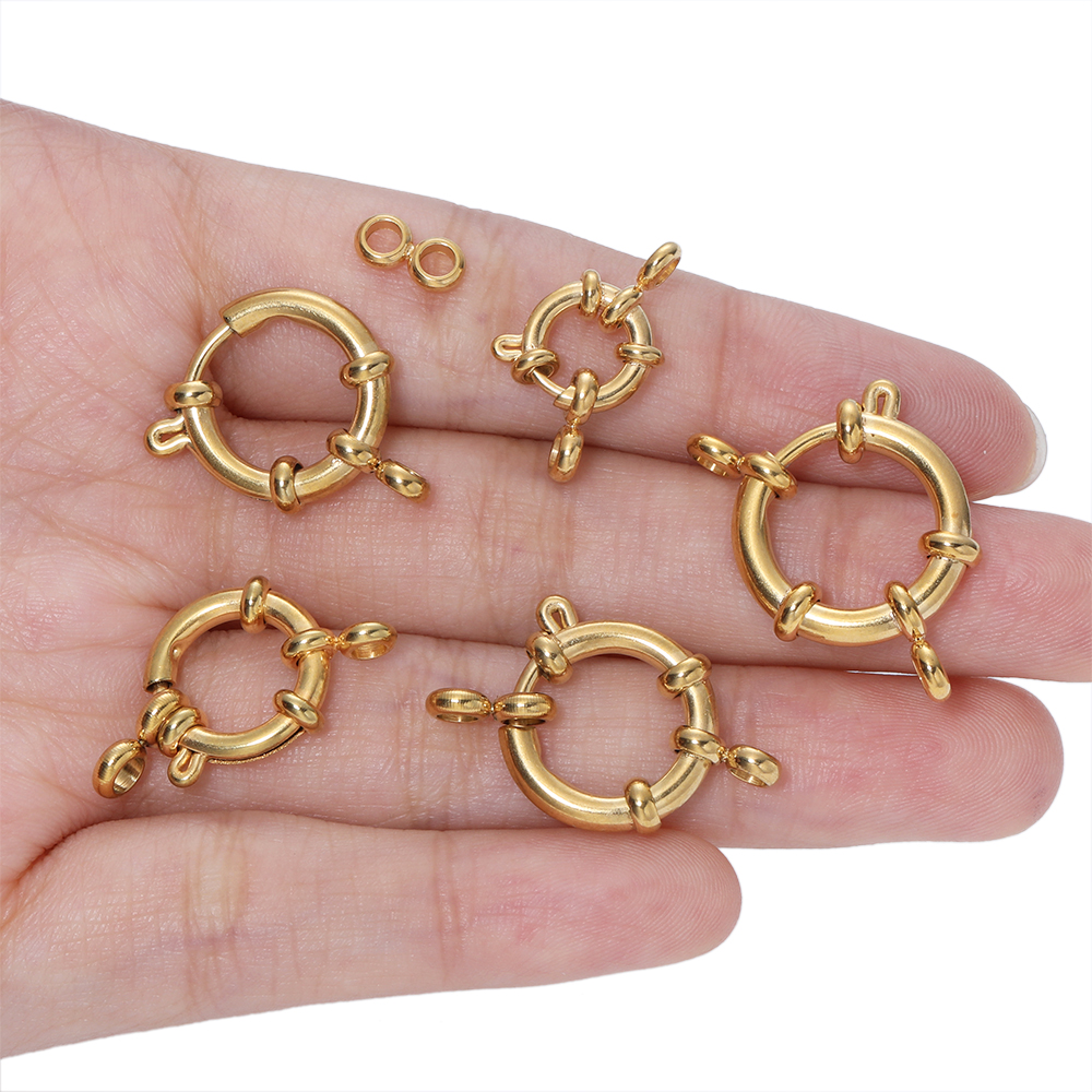 4 stuks roestvrijstalen ronde veerring sluitingen haken voor sluiting 8 connectoren armband ketting DIY sieraden maken