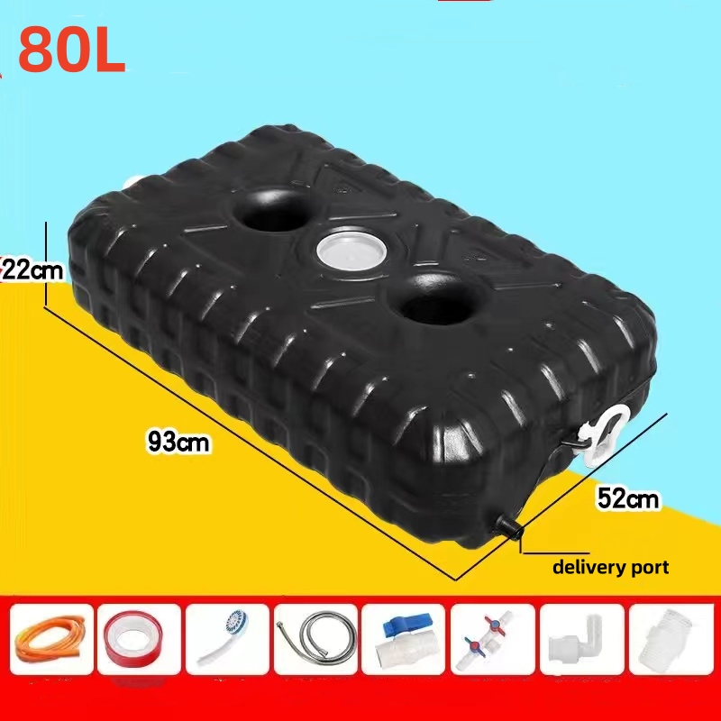 Cubo de secado montado en RV, tanque de baño negro, caja de agua Solar, cubo de baño de verano, tanque de agua, almacenamiento de agua para el hogar: Grey