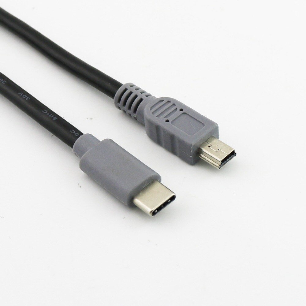 USB-C to Mini-USB Adapter Cable - 25cm / 1m - OTG Data Lead for Mobile, Macbook, MP3/MP4 Player