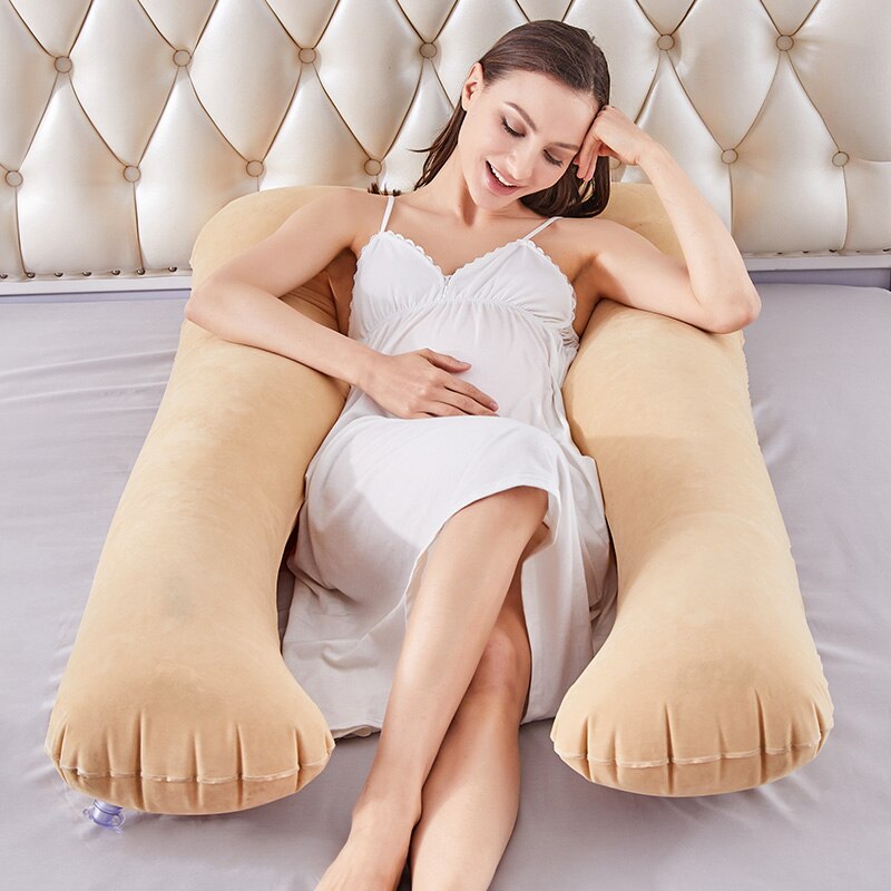 1Pc Zwangere Vrouwen Slapen Ondersteuning Pillow Opvouwbare Opblaasbare Zwangerschap U-vorm Moederschap Kussens Zijkant Dwarsliggers Kussen