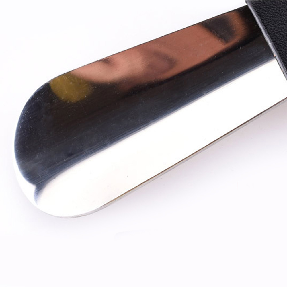 Stevige Sleutelhanger Roestvrij Staal Draagbare Mini Senioren Schoenlepel Lederen Lepel Slip