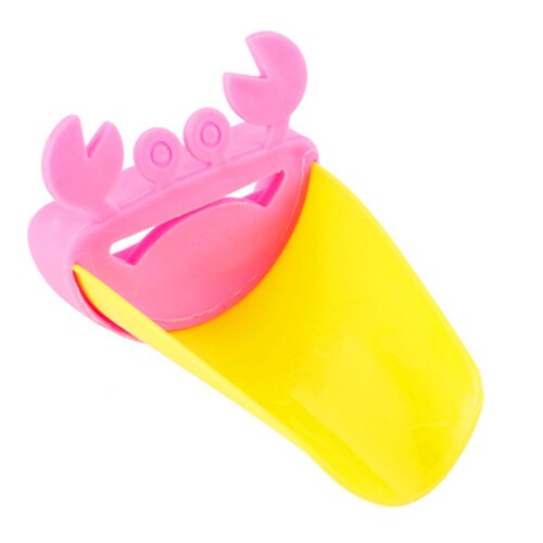 Bathroom Water Faucet Extender Sink Handle Extension Baby Bath Tap Crab ShapeWash HandFun Washroom Supplies Kid Children: Pink-Yellow