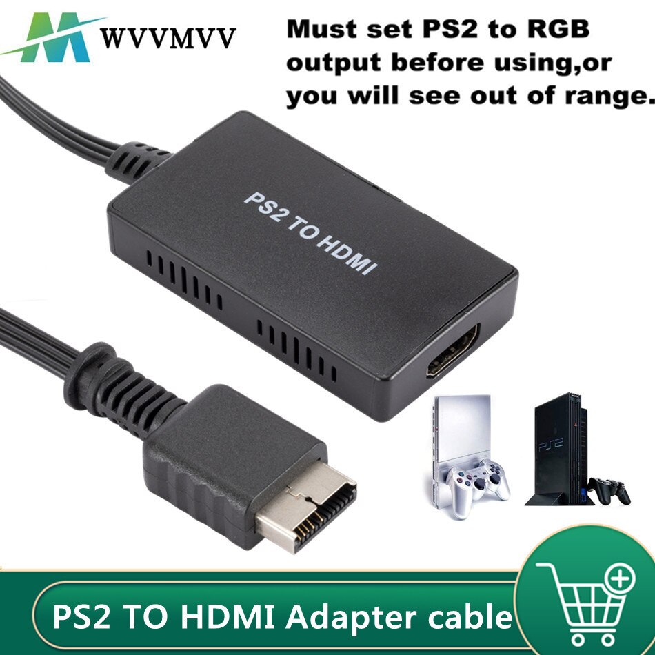 Wvvmvv Hd PS2 Naar Hdmi Converter Adapter, PS2 Naar Hdmi Kabel PS2 Naar Hdmi Ondersteuning 1080P, aansluiten Een PS2 Om Een Moderne Tv Met Hdmi