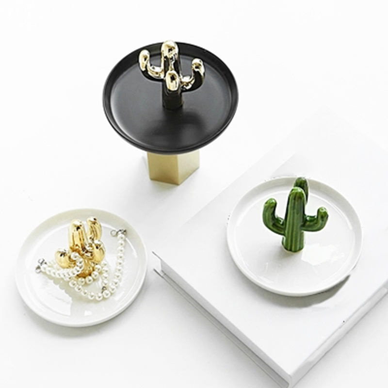 Nytår 1 stykke keramisk europæisk ring smykker fad perle fad ring opbevaringsplade pakke boligindretning bryllupsfødselsdag