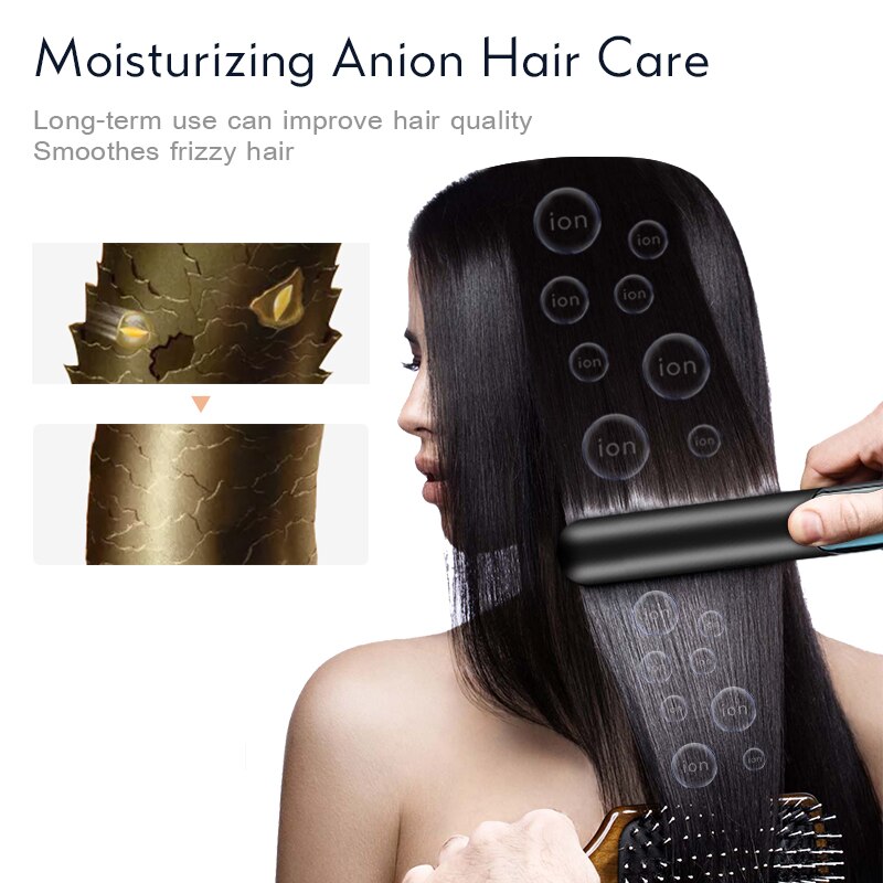 Elektrische Stijltang Professionele Krultang Toermalijn Keramische Haar Krultang Borstel Flat Iron 15S Warmte Uphairstyle Toools