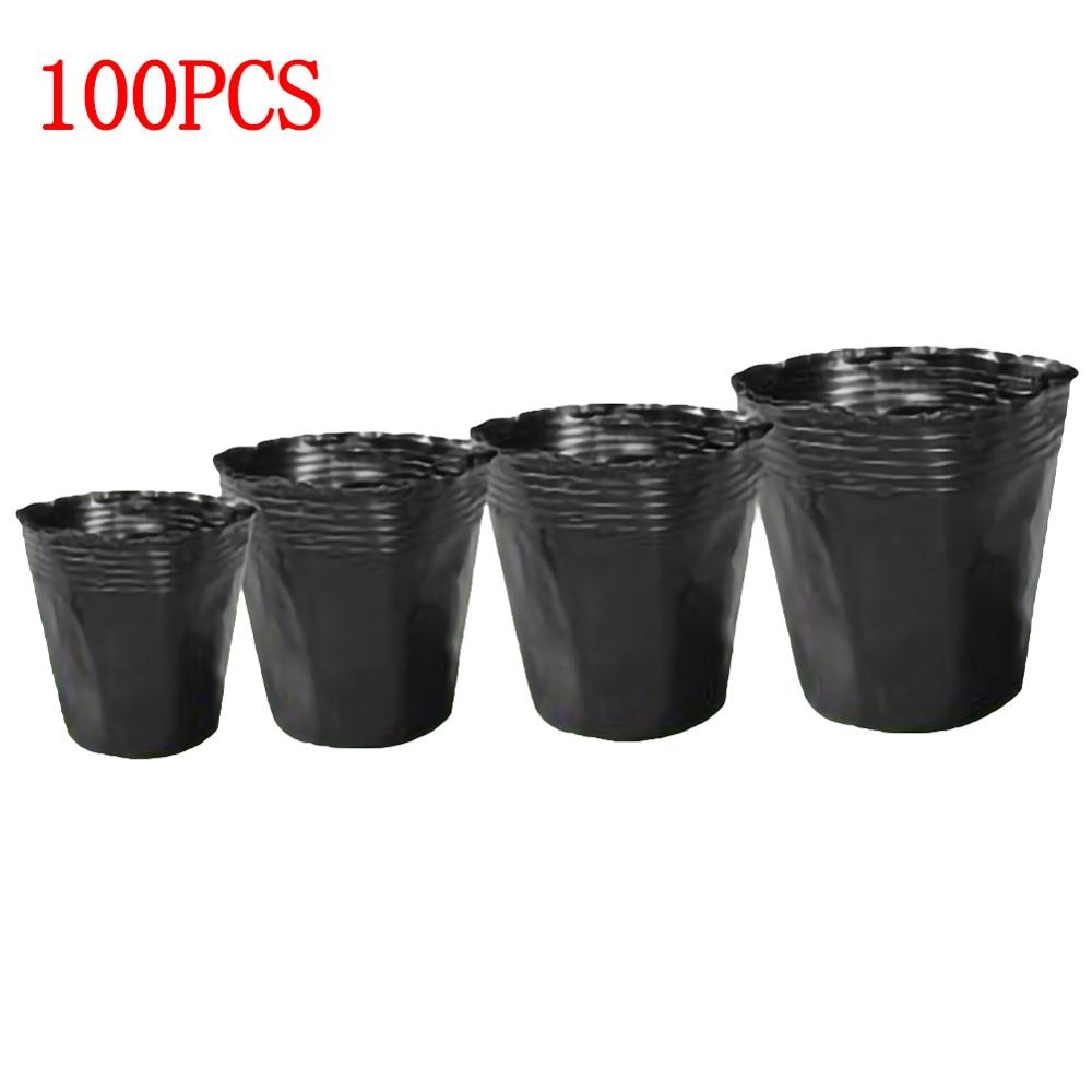 Vaso de plástico para plantas, vaso de plantas para berçário, mudas, recipientes para planta, vaso oco de jardim, 100 peças
