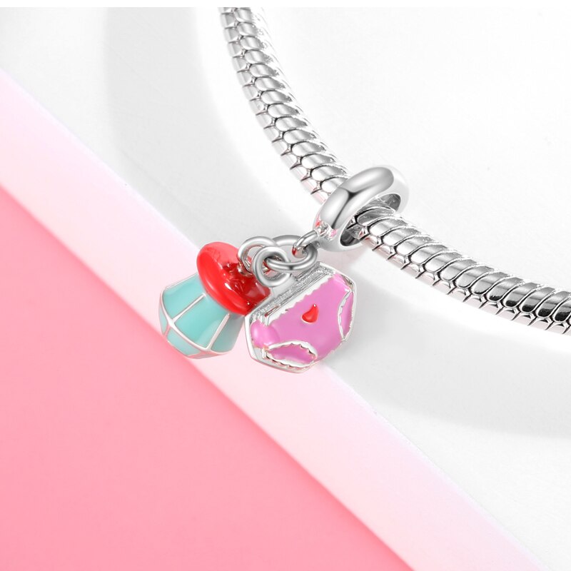 Fijne Charms Hanger Collocatie 925 Sterling Zilveren Jam Camera Foto Parfum Bedels Sieraden Fit Originele Armband Ketting: Ring sugar panties