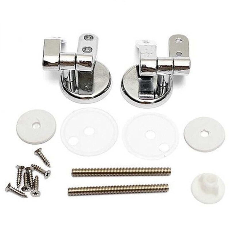 Adjustable Toilet Seat Bolt-Left And Right Hinges Kit-Toilet Seat Hinges Zinc Alloy Replacement Hinges