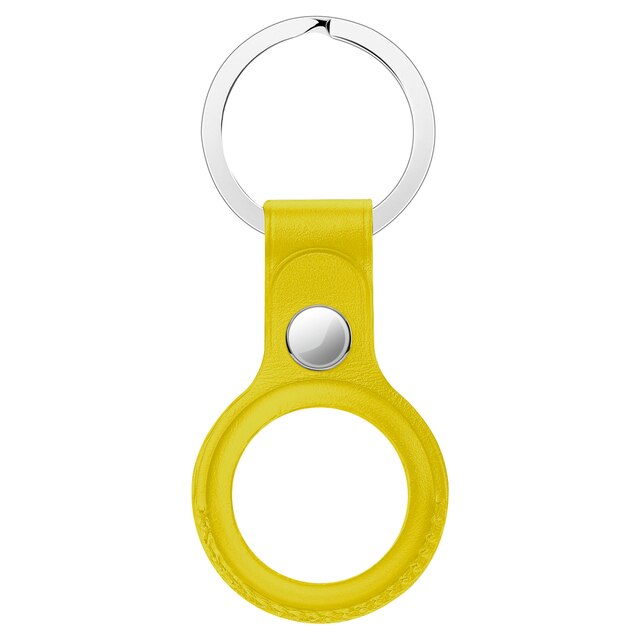 BOROFONE – housse de Protection en cuir pour étiquettes aériennes Apple, étui de luxe, antichoc, pour localisateur et traqueur: Yellow