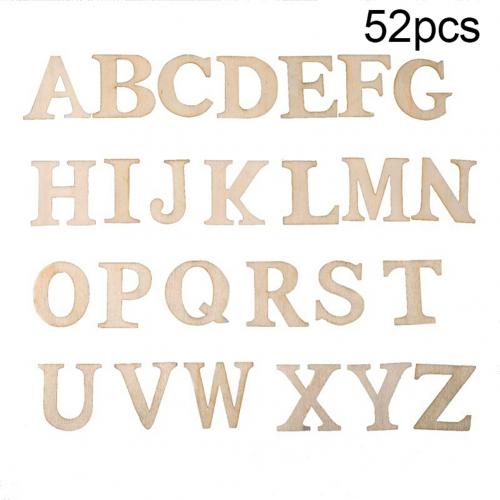 Letras de madera en inglés, placas con letras mayúsculas en inglés, manualidades, decoración artesanal, retales Educativos para el hogar hechos a mano, 52 Uds.: Capital Letter
