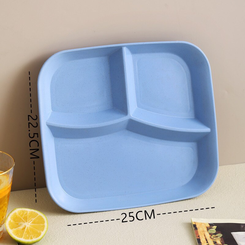 Divided Plate Compartment Plate For Food Round Plastic Salad Dinner Plates Dinnerware Plate Serving Plate Microwave Safe