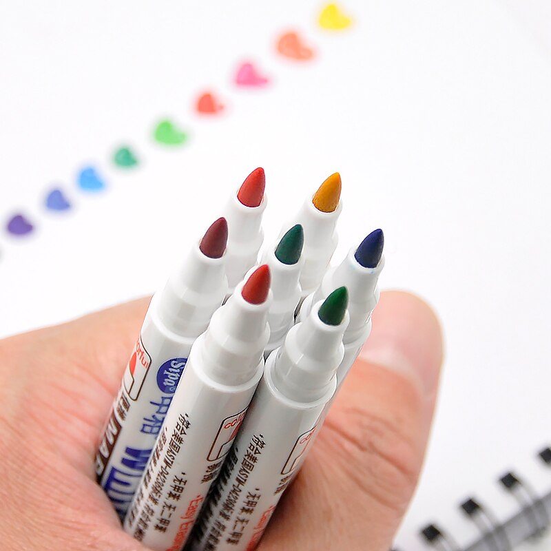 10 marcador de pizarra de Color, plumas borrables acuarela, Metal Glass cerámica niños Oficina dibujo, 1mm Fine Piont