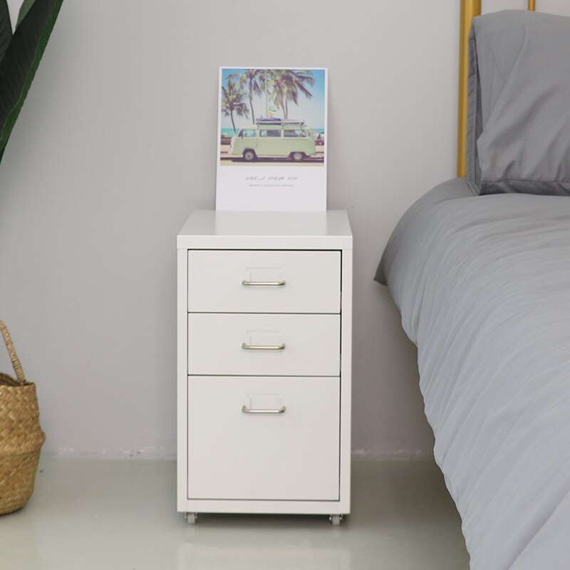 3 Drawer Steel Pedestal Filing Storage Cabinet With Wheels