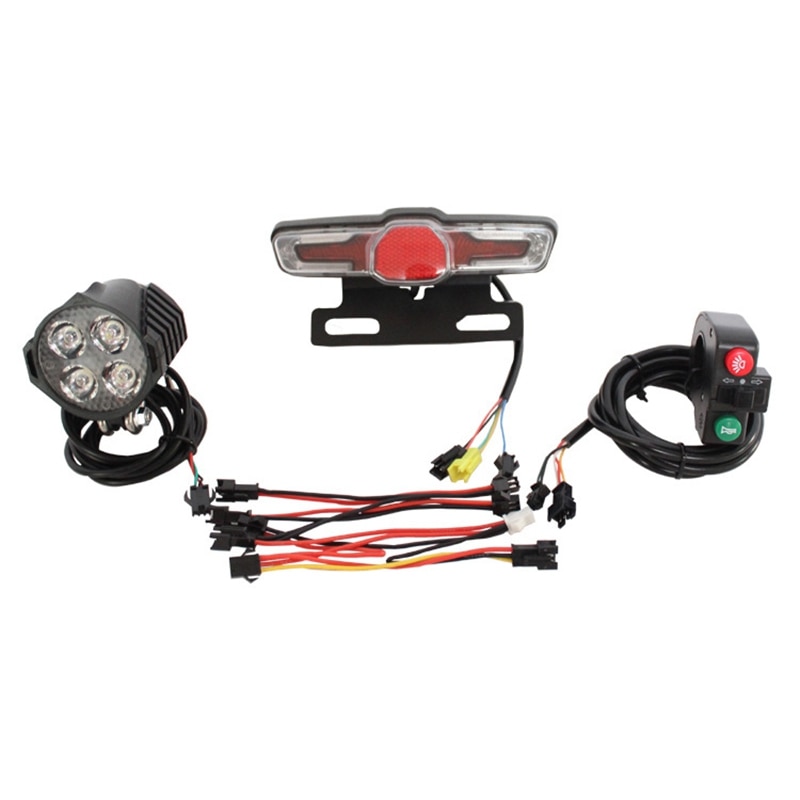 Phare Avant Puissant Pour Vélo électrique / VTT – 12-80V, 12W, Avec Klaxon Intégré – Étanche IP54