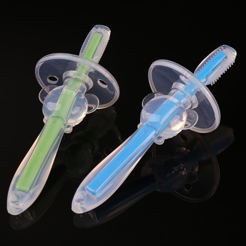 Baby Zachte Chewable Buigbare Bijtring Training Tandenborstel Borstel Voor Zuigelingen Gxmb