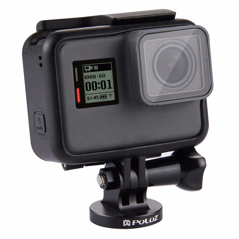 Puluz for go pro tarvikkeet videokamera kolmijalka kiinnityssovitin gopro herolle 5 4 istunto 4 3+3 2 1,  xiaomi yi , sj4000, sj5000,( blac