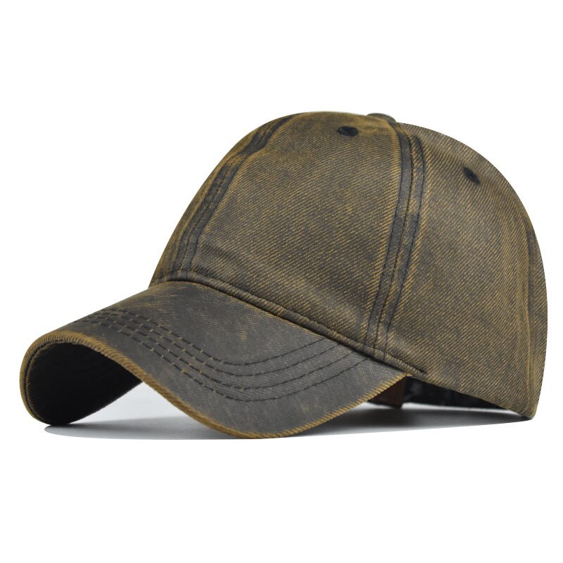 Vasket imiteret læder kasket herre bomuld ren farve baseball kasket til kvinder gorra bone hatte far hat snapback kasketter: 05