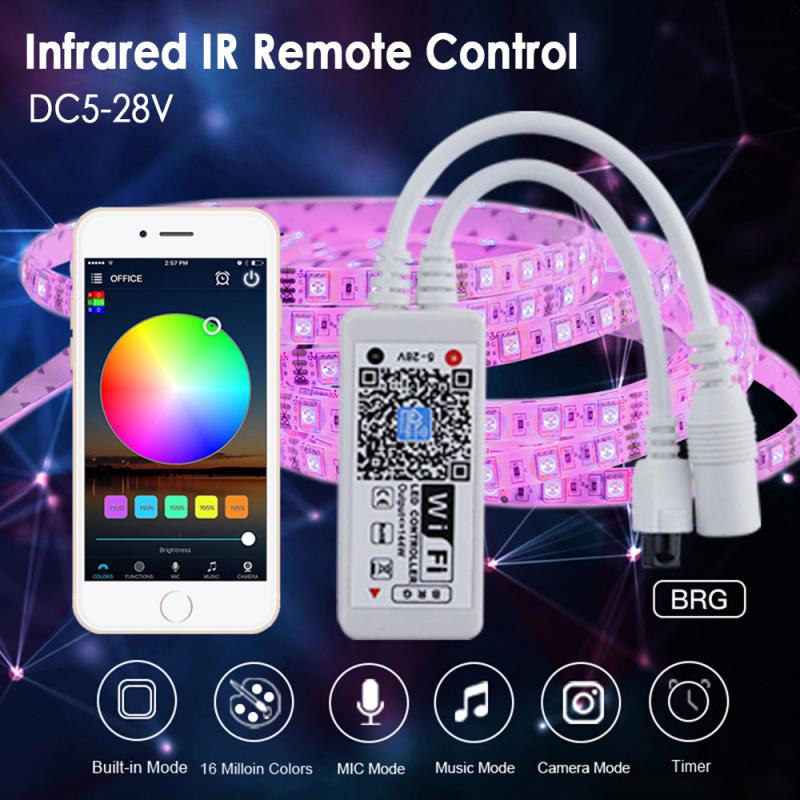 1PCS 24Keys LED RGB Controller DC 5-28V Infrarot IR Fernbedienung RGB LED Streifen Lichter wi-fi Alexa Musik Controller
