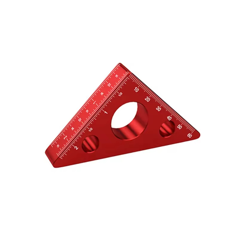 Haakse liniaal aluminium pochet DIY houtbewerking driehoek liniaal hoogte meten meting houtbewerking gereedschap: Rood