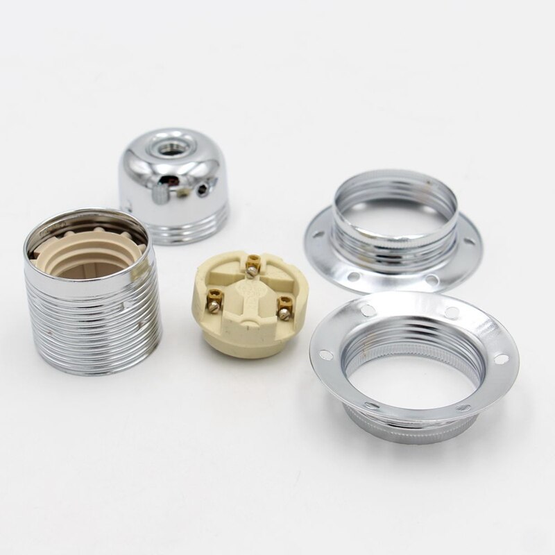 Lamp Base E27 Aluminum Metal Screw Bulb Socket Holder With Hose Vintage Antique Edison Screw Light Bulb Wall Lamp - (Color