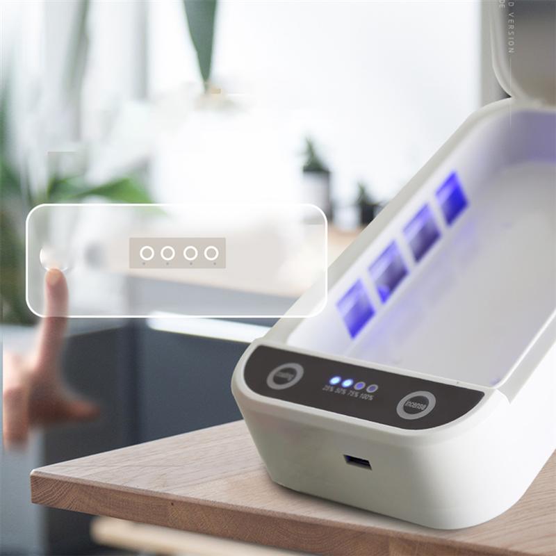 UV Light Phone Sterilizer Box Phones Cleaner Personal Sanitizer Disinfection Cabinet Deodorizer Mask Key Disinfector