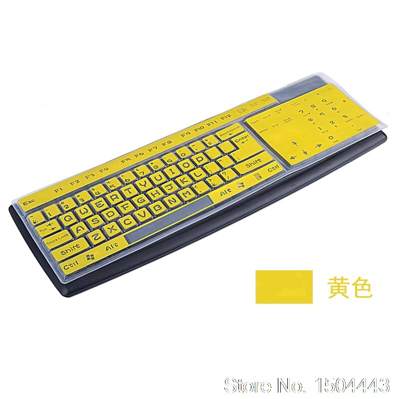 Funda protectora Universal de silicona para teclado, para ordenador de sobremesa, tamaño completo, 101 teclas, funda protectora para teclado de sobremesa y PC: yellow