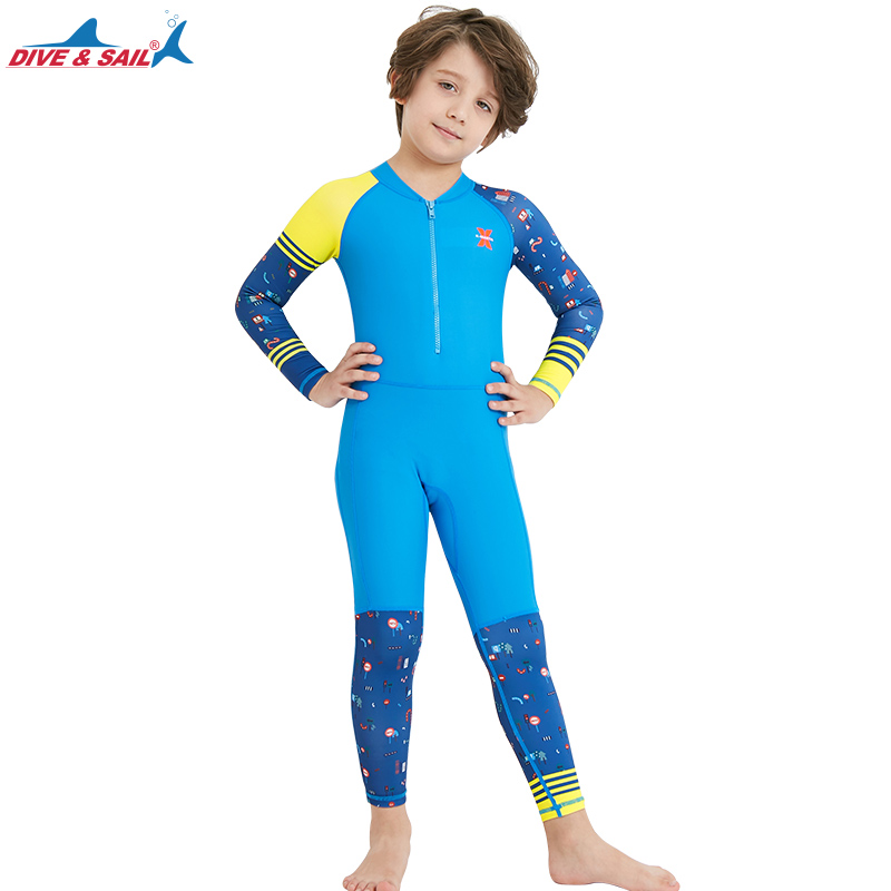 Lycra Dive Skin Wetsuit for Kids Boys Girls One Piece Swimsuit Full Body Sun UV Protection UPF 50+ Swimwear Bath Suit Children