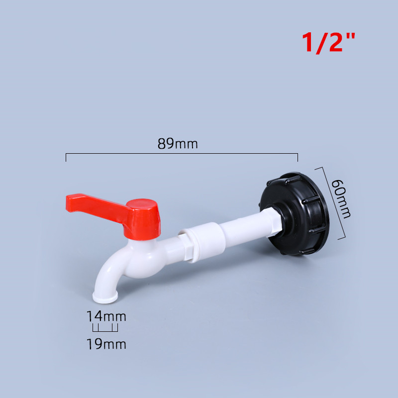 S60*6 to 1/2 &quot; 3/4 &quot; vattentank utlopp hink koppling förlängd trädgårdsslang koppling ibc vattentank adapter: 7