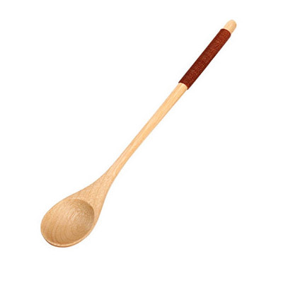 Tie draad roeren honing houten lepel met een lange handvat theelepel creatieve en wind lange handvat houten lepels dessertlepel: Spoon4