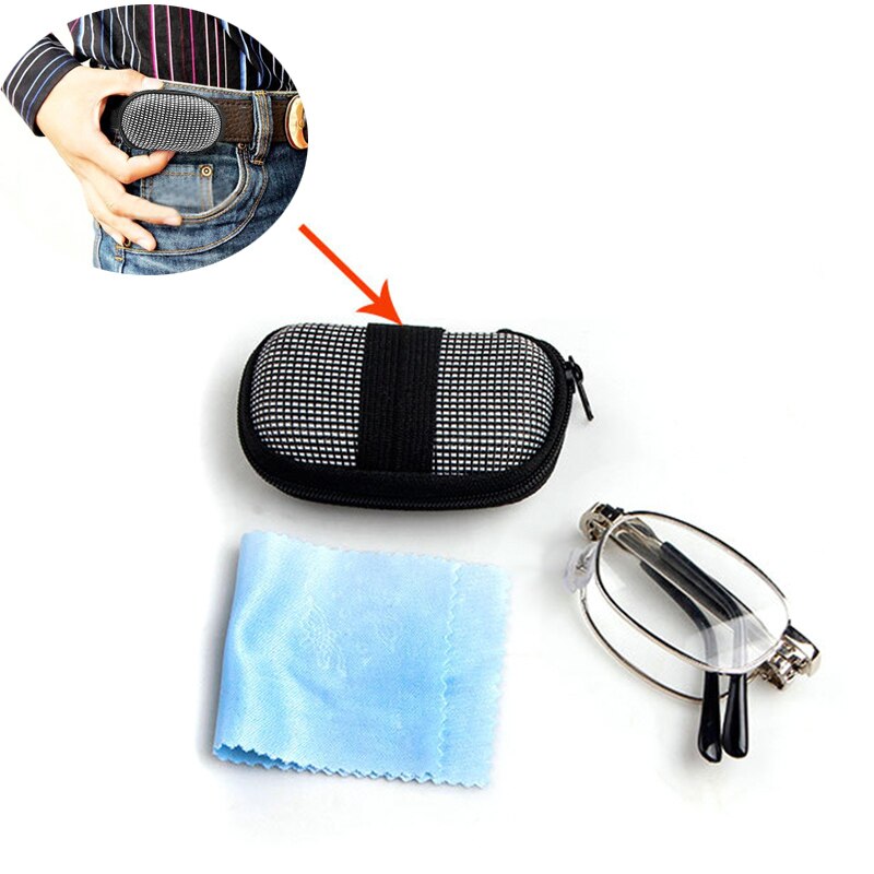 Gafas de lectura plegables para hombre y mujer, lentes de lectura portátiles con estuche, lentes de aumento para presbicia, Lentes de vidrio de