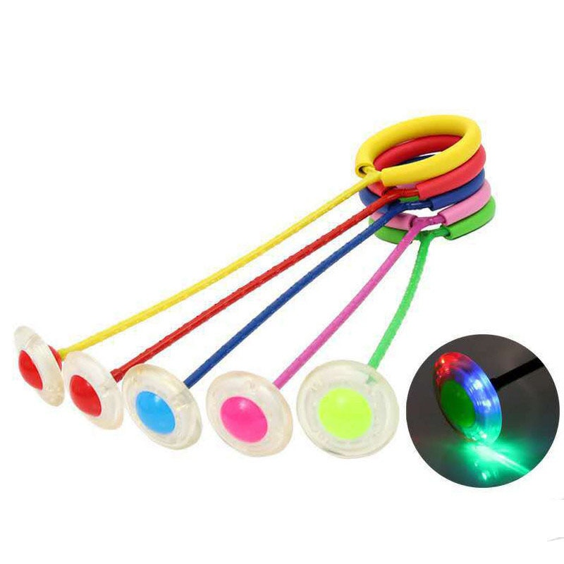 Kinderen Gloeiende Stuiterende Ballen Een Voet Knipperende Jumping Touw Bal Kleurrijke Enkel Overslaan Bal Fitness Sport Swing Bal Speelgoed