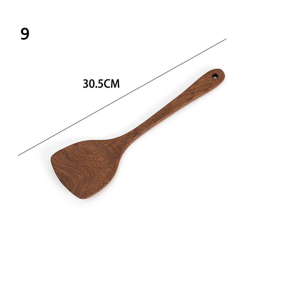 Kit Special Wooden Kitchen Tool Cooking SpoonS Nano Soup Skimmer Natural Wood Tableware Teak Spoon Colander: 9