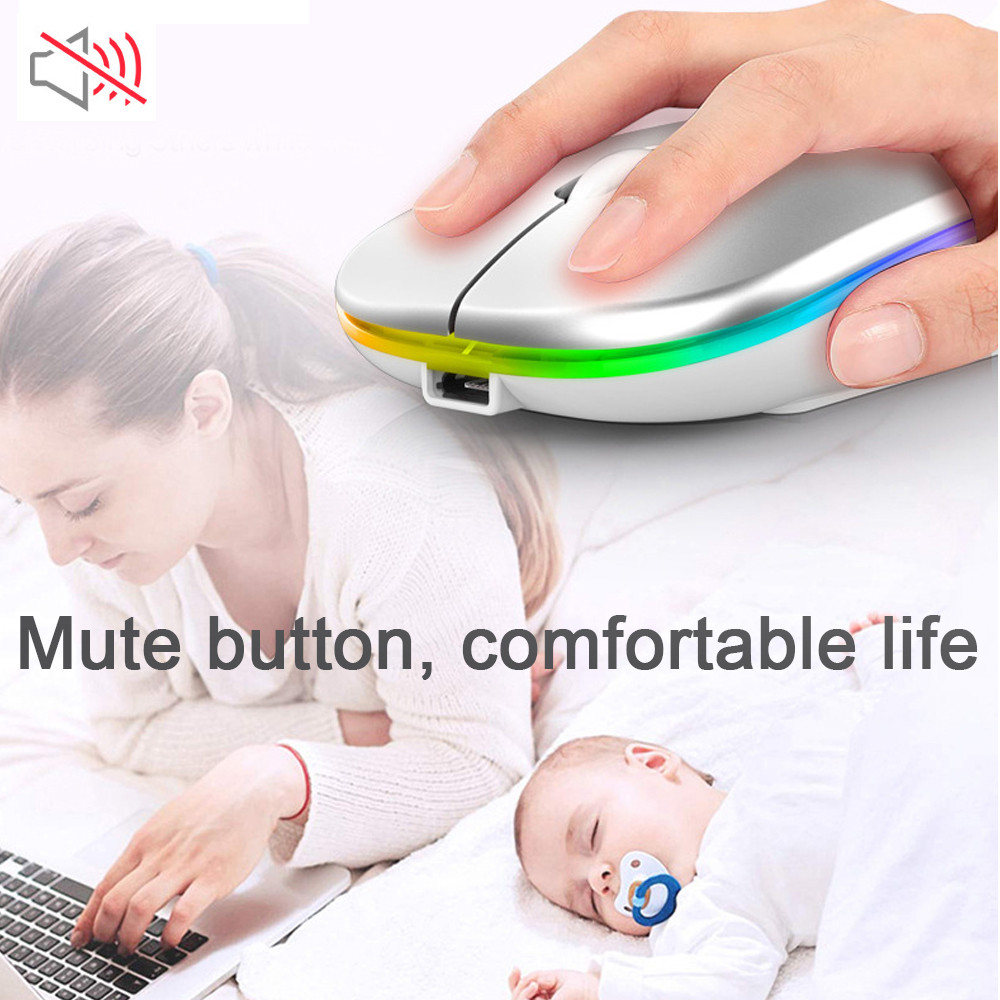 Rechargeable Wireless Mouse Computer Bluetooth Mouse Ergonomic Usb Mouse Silent Mause With Backlight RGB Mice For Laptop PC ipad