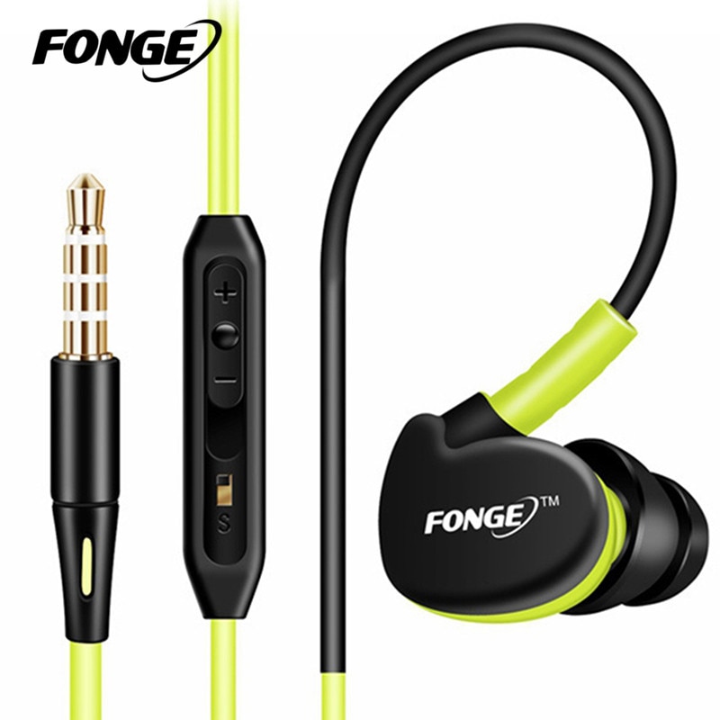 Sport Fonge Headphones Earphones Running Sweatproof Stereo Bass Music Headset With Mic For All Mobile Phone 4 color