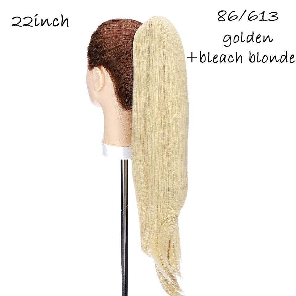 HAIRRO-extensiones de cabello sintético para mujer, extensión de cola de caballo con Clip, 22 pulgadas