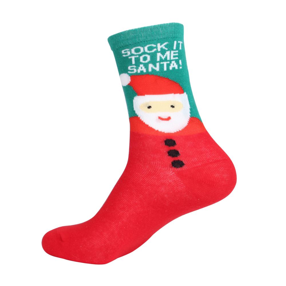 Autumn Winter Christmas Socks Christmas Tree Snow Elk Cotton Happy Socks PEONFLY Men Year Santa Claus: G