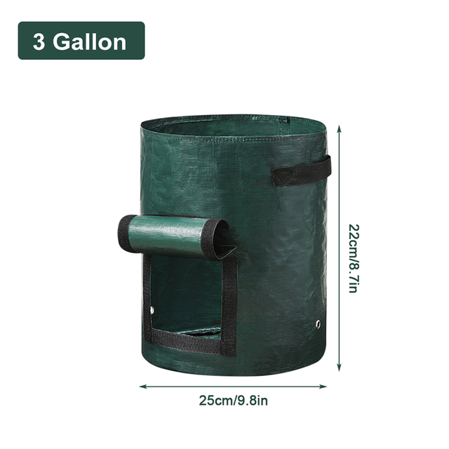 Garden Grow Bags 3/5/7/10 Gallon Plant Growing Bags PE Vegetable Planter Growing Bag DIY Fabric Grow Pot Potato Onion Bag: Light Grey