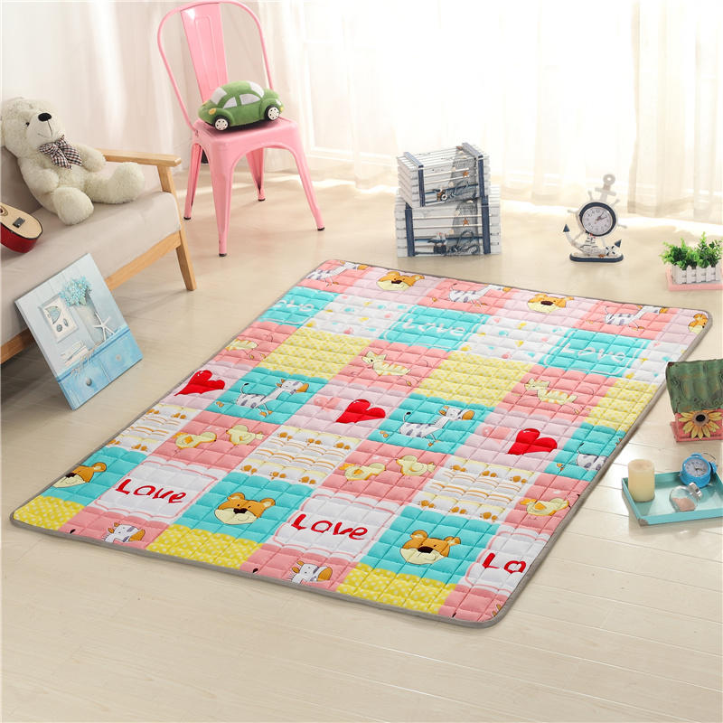 CARPETIA Kinderen tapijt spelen tapijt baby tapijt meisje harten roze paars groen maat 160x230 cm