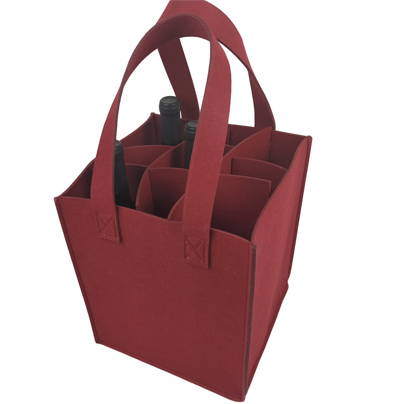 Filt vinpose ølflaske shopping tote rødvin flaske posere bryllupsfest camping flaske transportør pakke