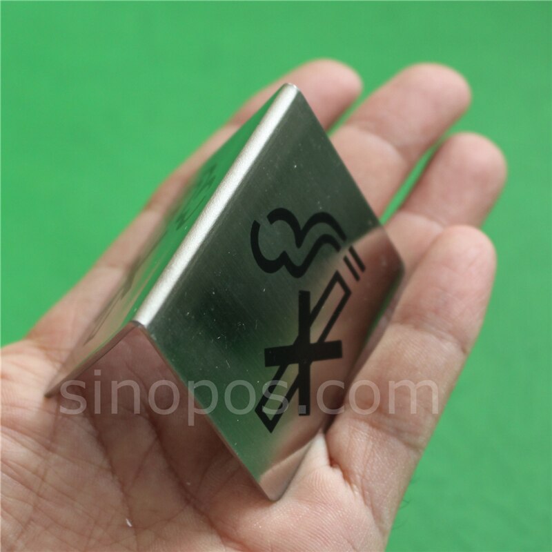 Steel No Smoking Sign, heavy metal table tent non smoke symbol double sided bar restaurant office notice display triangle stand