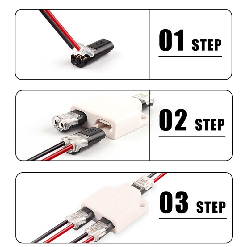 Wire Cable Connector Crimp Terminal Splitter Box Set With Connector for Audio Auto Moto Lighting System Junction Box 22-18AWG