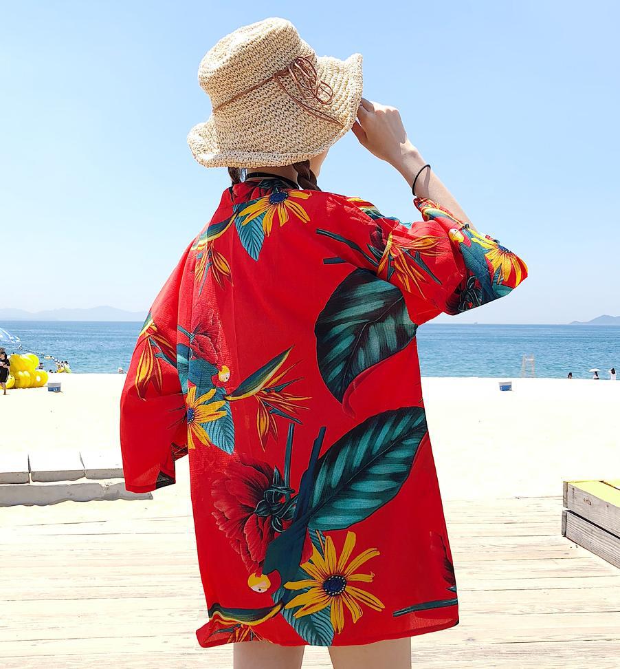 Japanese Yukata Kimono Summer Top Japan Printed Crane Haori Kimono Japones Harajuku Kimono Boho Yukata Women: style 10
