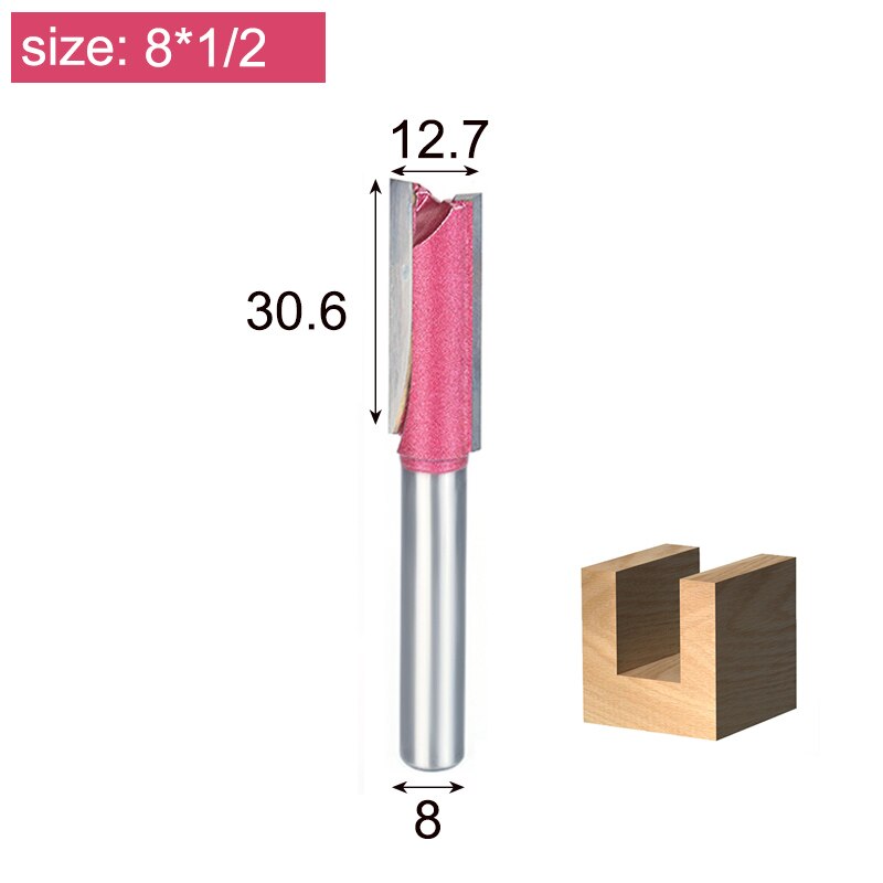 6mm 8mm Shank Straight Router Bit CNC Woodworking Tools Industrial Grade Bits Tungsten Carbide Milling Cutters for Wood MDF: Z00711