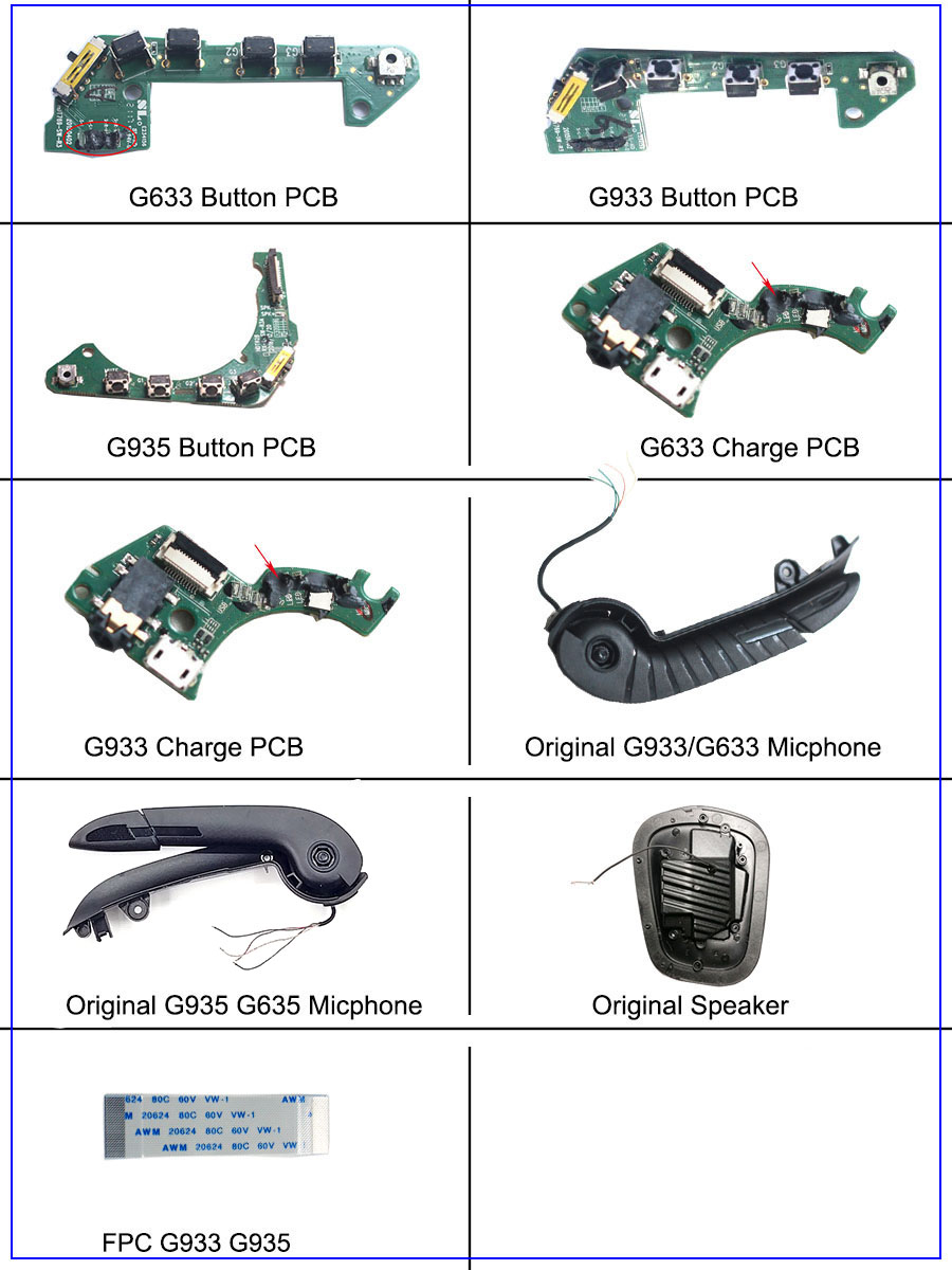 Micrófono Original de Logitech G933 G935 G633 G635 Artemis Spectrum, piezas de reparación de auriculares inalámbricos